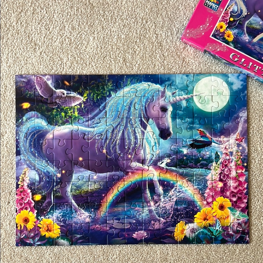 Ravensburger Glitter Unicorn 100-piece jigsaw puzzle 🧩 LIKE NEW ages 6+ up